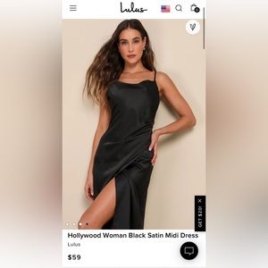 Lulus Hollywood Satin Midi Dress
